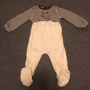 BURTS BEES BABY | Stripe Star Footie Jumper 6-9mo